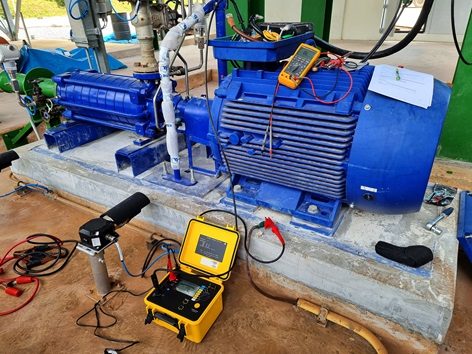 Electric motor insulation resistance testing for Organic Rankine Cycle Power Plant. Motor Circuit Testing